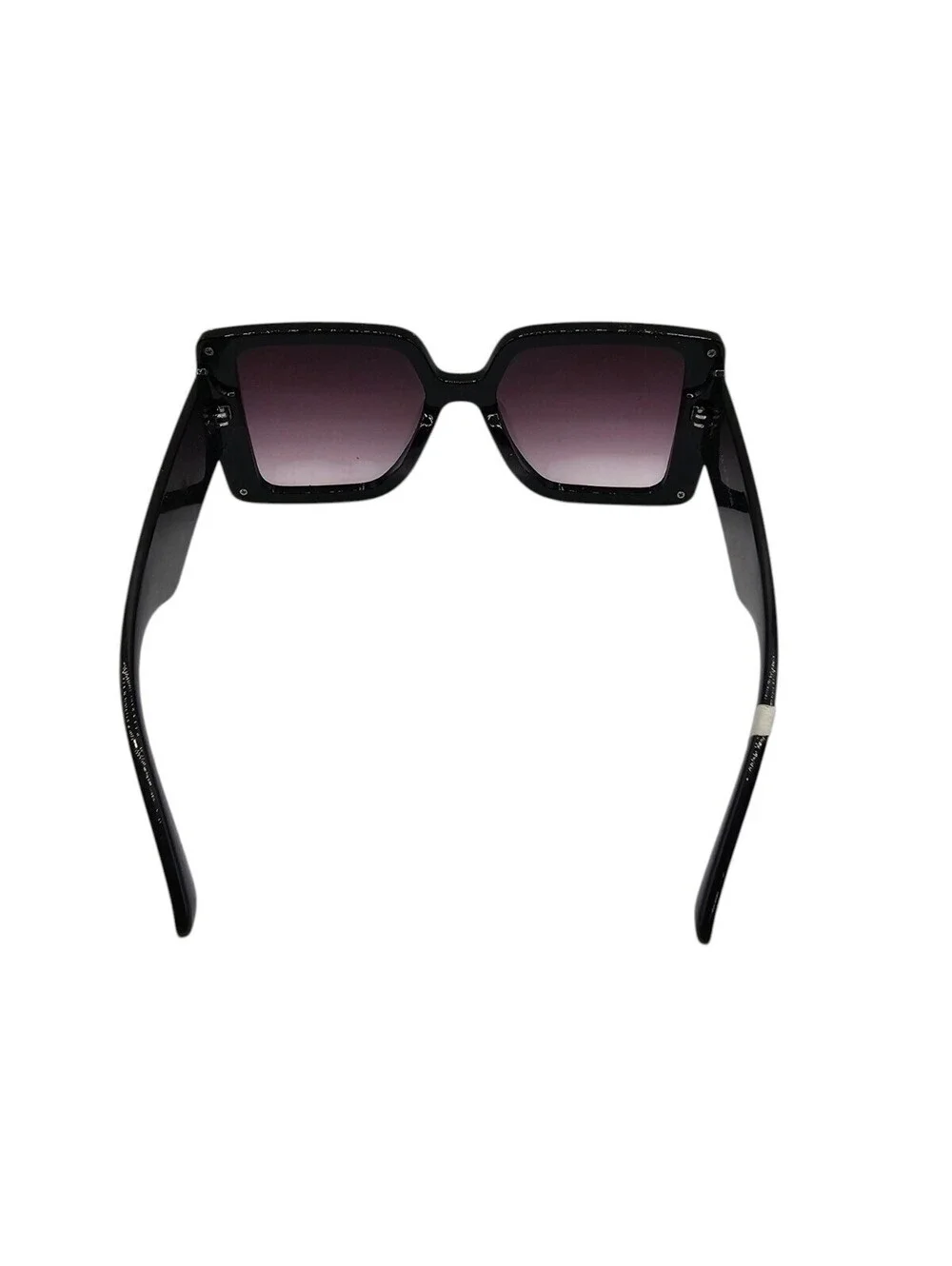 Vintage Mod Inspired Oversized Plastic Frame Sunglasses Black Gold Square